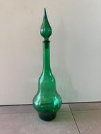 Vaas-kan in groen glas, Ophalen, 50 tot 75 cm, Groen, Glas