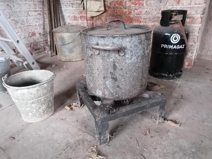 Gasbrander met grote kookpotten buitenkoken, Tuin en Terras, Gasbarbecues, Gebruikt, Ophalen