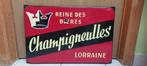 Plaque émaillée bière des Reines Champigneulles (emaillerie, Panneau, Plaque ou Plaquette publicitaire, Comme neuf, Autres marques