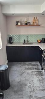 ZWARTE LUXE HOEKKEUKEN MET BORETTI FORNUIS, Huis en Inrichting, Zwart, Hoekkeuken, Ophalen of Verzenden, Zo goed als nieuw