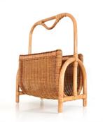 Vintage Rattan and Bamboo Magazine Rack 1970s - Krantenbak, Huis en Inrichting, Woonaccessoires | Krantenbakken en Lectuurbakken