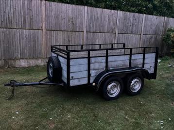 Dubbelasser aanhangwagen zijpaten licht aluminium extra hoog beschikbaar voor biedingen