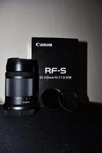 Canon RF-S 55—210 mm f/5‑7.1 IS STM + UV- en CPL-filters, zw, Audio, Tv en Foto, Foto | Lenzen en Objectieven, Ophalen, Zo goed als nieuw