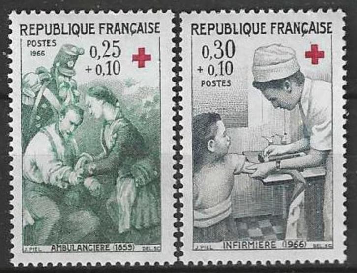 Frankrijk 1966 - Yvert 1508-1509 - Rode Kruis (PF), Postzegels en Munten, Postzegels | Europa | Frankrijk, Postfris, Verzenden