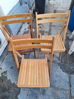 Lot de 3 anciennes chaises de buvette Huy., Ophalen