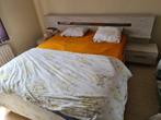 2 persoons bed met latenbodem, Huis en Inrichting, Slaapkamer | Bedden, 160 cm, Grijs, Gebruikt, Hout