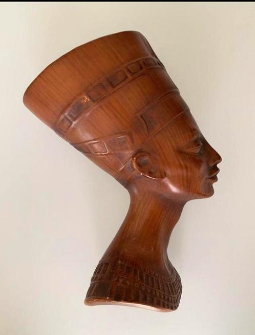 Vintage beeldje wandhoofd Nefertiti, Verzamelen, Beelden en Beeldjes, Zo goed als nieuw, Mens, Ophalen of Verzenden