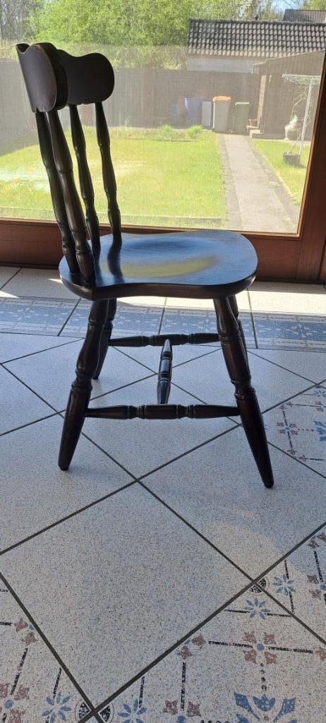 4 houten stoelen, Huis en Inrichting, Stoelen, Gebruikt, Vier, Hout, Bruin, Ophalen