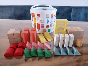 NIEUWE HEMA Blokkenset / Vormenstoof Hout 50-delig beschikbaar voor biedingen