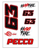 Francesco Pecco Bagnaia small sticker set PBUST454203 9 x 12, Motos
