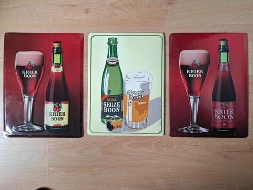 metalen reclameborden bier kriek en geuze brouwerij Boon, Verzamelen, Biermerken, Ophalen of Verzenden