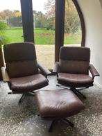 Set van vintage armchairs / draaifauteuils met voetenbank, Ophalen, Huis en Inrichting