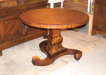 Table à manger ronde ancienne Art Nouveau H 79 cm de diamètr, Enlèvement