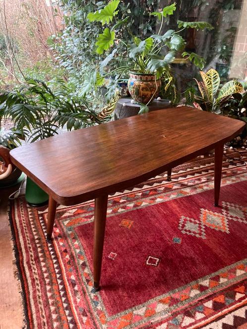 Vintage salontafel, Huis en Inrichting, Tafels | Salontafels, Gebruikt, Rechthoekig, Teakhout, Overige houtsoorten, Ophalen