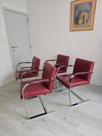 4 x Ludwig Mies Van Der Rohe Knoll Studio, Ophalen, Gebruikt, Design Vintage Tsjechisch Knoll Studio, Rood