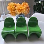 3 miniatuur authentieke Vitra groene Panton chair stoeltjes, Antiek en Kunst, Ophalen of Verzenden