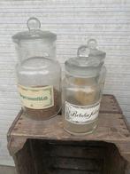 19 Oude Apothekerspotten met Glazen Stoppen., Antiek en Kunst, Ophalen of Verzenden