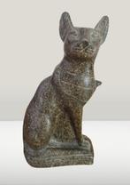 Sculptuur, graniet: kat, kattengodin Bastet met cobra, Antiek en Kunst, Ophalen of Verzenden