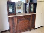 Commode met marmer blad , 2 vitrine kastjes en spiegel, Ophalen
