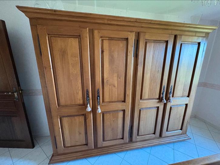 Set van 3 klassieke eikenhouten garderobekasten, Huis en Inrichting, Slaapkamer | Complete slaapkamers, Zo goed als nieuw, Ophalen
