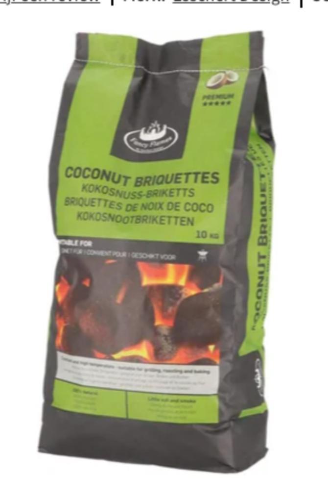 Briquettes de noix de coco 4 sacs de 10 kg chacune, Jardin & Terrasse, Accessoires pour le barbecue, Neuf, Enlèvement