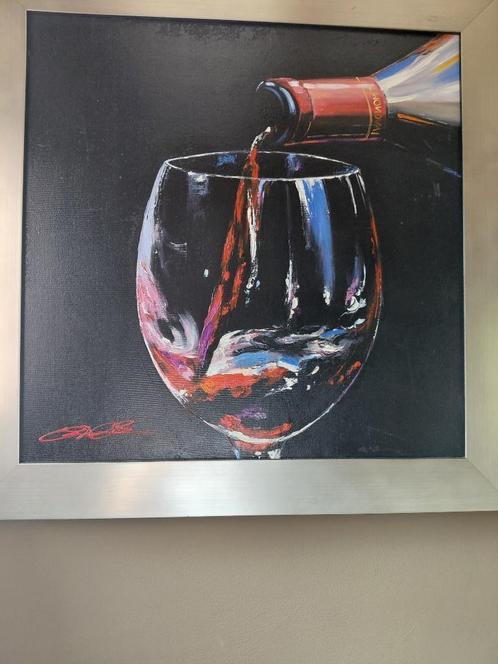 Jack Gage (1946) - Un verre de vin rouge, Antiek en Kunst, Kunst | Schilderijen | Modern, Ophalen of Verzenden