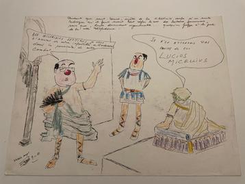 « Ave Wilferidius Septimus » Dessin coloré satirique beschikbaar voor biedingen