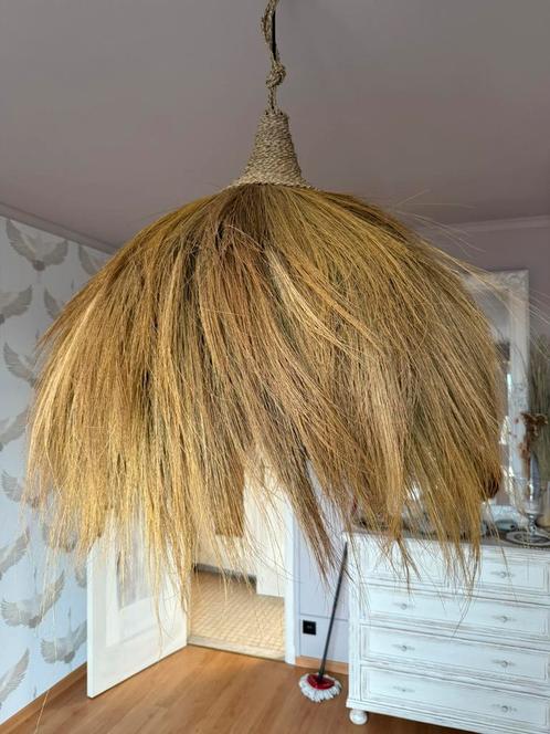 Rieten luster in ibiza style, Antiek en Kunst, Antiek | Verlichting, Ophalen