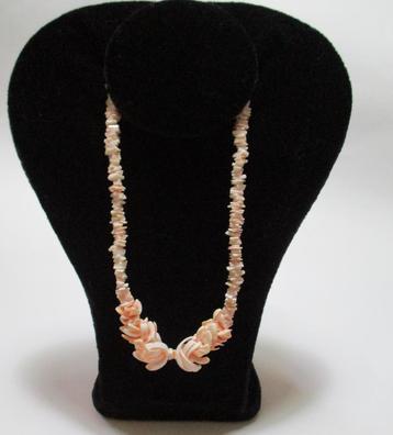 Ketting: KS002- STUKJES + ROSET -42 cm. 4xRoze + 2xWit beschikbaar voor biedingen