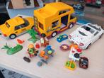 Playmobil sportauto + taxi + camper en kamping losse delen, Enlèvement, Utilisé, Playmobil en vrac