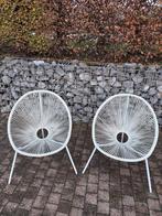 Witte lounge (buiten)zeteltjes, Huis en Inrichting, Zetels | Zetels, Ophalen, Eenpersoons, Minder dan 75 cm, Hoekbank