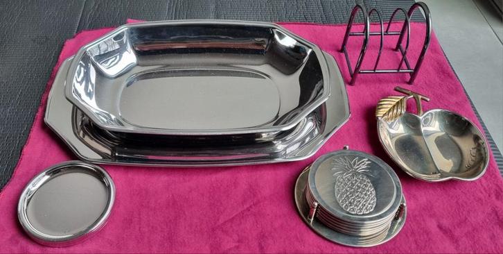 Setje verzilverd service, Antiek en Kunst, Antiek | Zilver en Goud, Ophalen of Verzenden