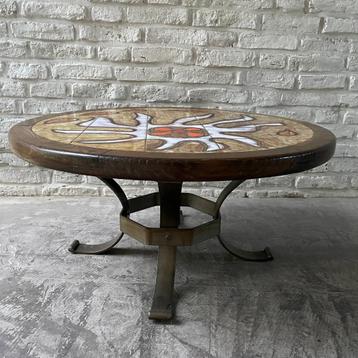 vintage tegeltafel jaren 70 keramiek beschikbaar voor biedingen