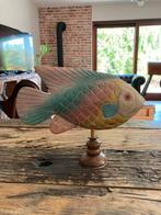 Vintage houten beeld Vis - handgemaakt beeld, Antiek en Kunst, Ophalen of Verzenden