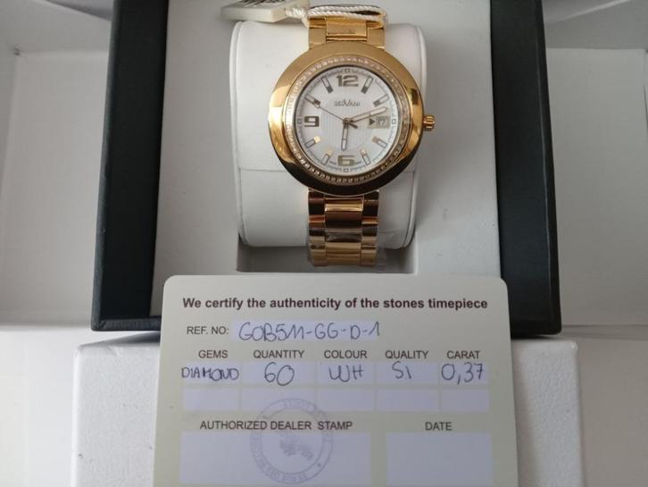 Real Diamond watch GeoVani Zwitserse luxe horloge, Handtassen en Accessoires, Horloges | Dames, Nieuw, Polshorloge, Overige merken