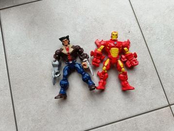 2 superhelden - 12 cm - wolverine - iron man