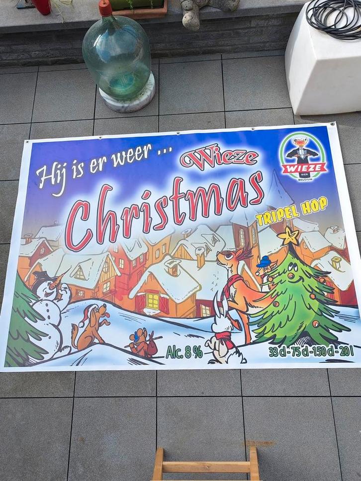 Wieze Van Roy unieke grote orginele promo banner, Verzamelen, Biermerken, Gebruikt, Ophalen