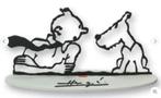 Kuifje:  HOMMAGE aan Herge - silhouette in metaal 28cm, Ophalen of Verzenden, Kuifje, Nieuw, Beeldje of Figuurtje