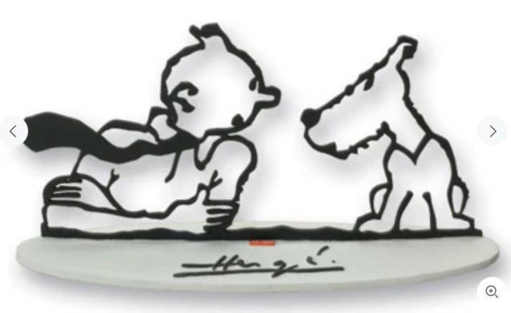 Kuifje:  HOMMAGE aan Herge - silhouette in metaal 28cm, Verzamelen, Stripfiguren, Nieuw, Beeldje of Figuurtje, Kuifje, Ophalen of Verzenden