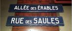 2 plaques de rue en tôle émaillée, Enlèvement
