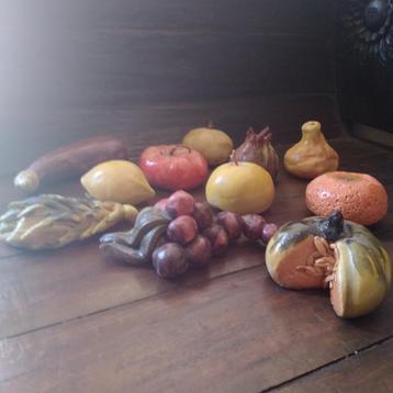 Prachtige set van 11 stuks fruit/groenten in zoutdeeg beschikbaar voor biedingen