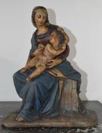 Zittende Madonna met kind 38 cm h, Antiek en Kunst, Antiek | Religieuze voorwerpen, Ophalen of Verzenden