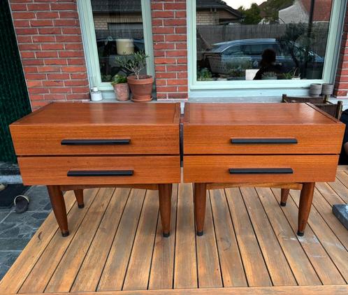 Mid century nachtkastjes set, Huis en Inrichting, Slaapkamer | Nachtkastjes, Ophalen