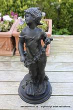 Retro vintage oud zwart beeld art nouveau stijl, Ophalen of Verzenden