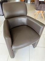 Leer, lederen eetkamer stoelen, bruin, 4 stuks, Ophalen, Bruin, Leer, Zo goed als nieuw