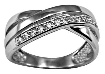 Dames ring gerhodineerd zilver 925 zirkonia beschikbaar voor biedingen