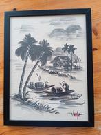 Antieke Oost - Aziatische Inktkunstwerk Gesigneerd, Ophalen