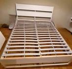 Wit houten bed 140 x 200 cm met boxspring als nieuw, Ophalen, Wit, Zo goed als nieuw, 200 cm