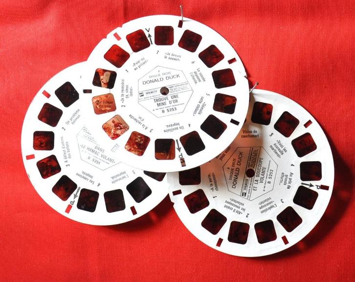 3 disques view- master 3d disney donald duck  (3), Verzamelen, Disney, Gebruikt, Overige typen, Donald Duck, Ophalen of Verzenden