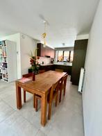 Teak tafel met stoelen, Huis en Inrichting, Tafels | Eettafels, Ophalen, Gebruikt, 50 tot 100 cm, Vijf personen of meer